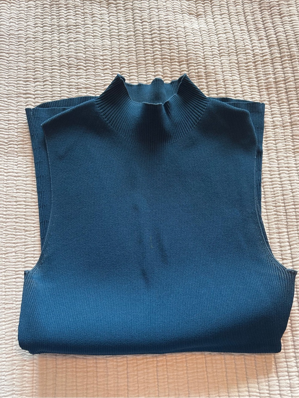 Theory Leendelle Ribbed Sleeveless Funnel Neck Tank Size S